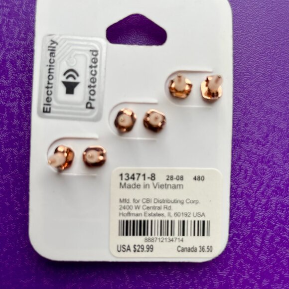 Trio of Icing Stud Earrings - Picture 2 of 2